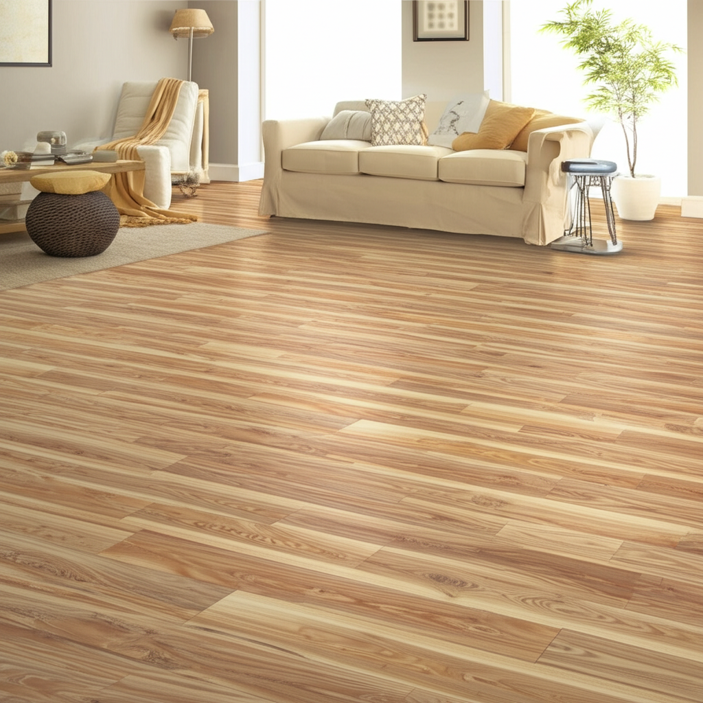 Elegant hardwood flooring in a living room